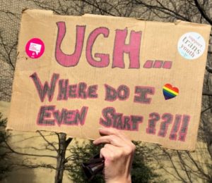 where do I even start sign. metaphorical protest sign