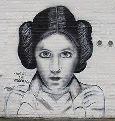 Mural of actress Carrie Fisher.