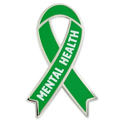 Green mental health ribbon