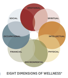 Interlocking circles of wellness dimensions, is self-care important