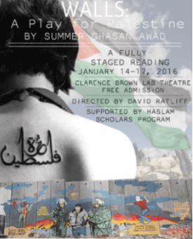Poster for WALLS; A Play for Palestine.