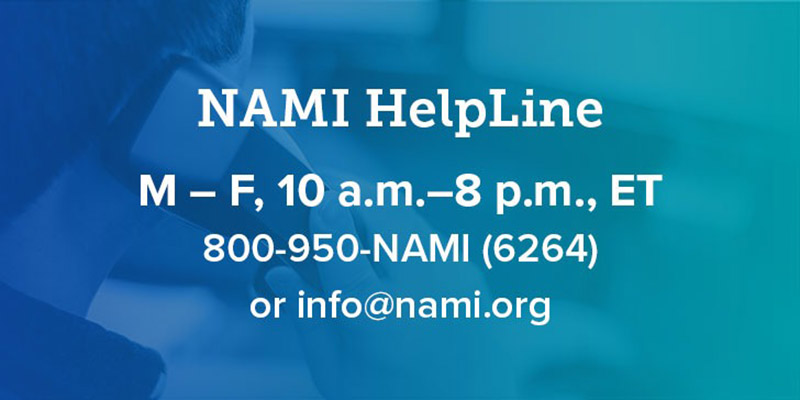 NAMI Helpline 800-950-6264
