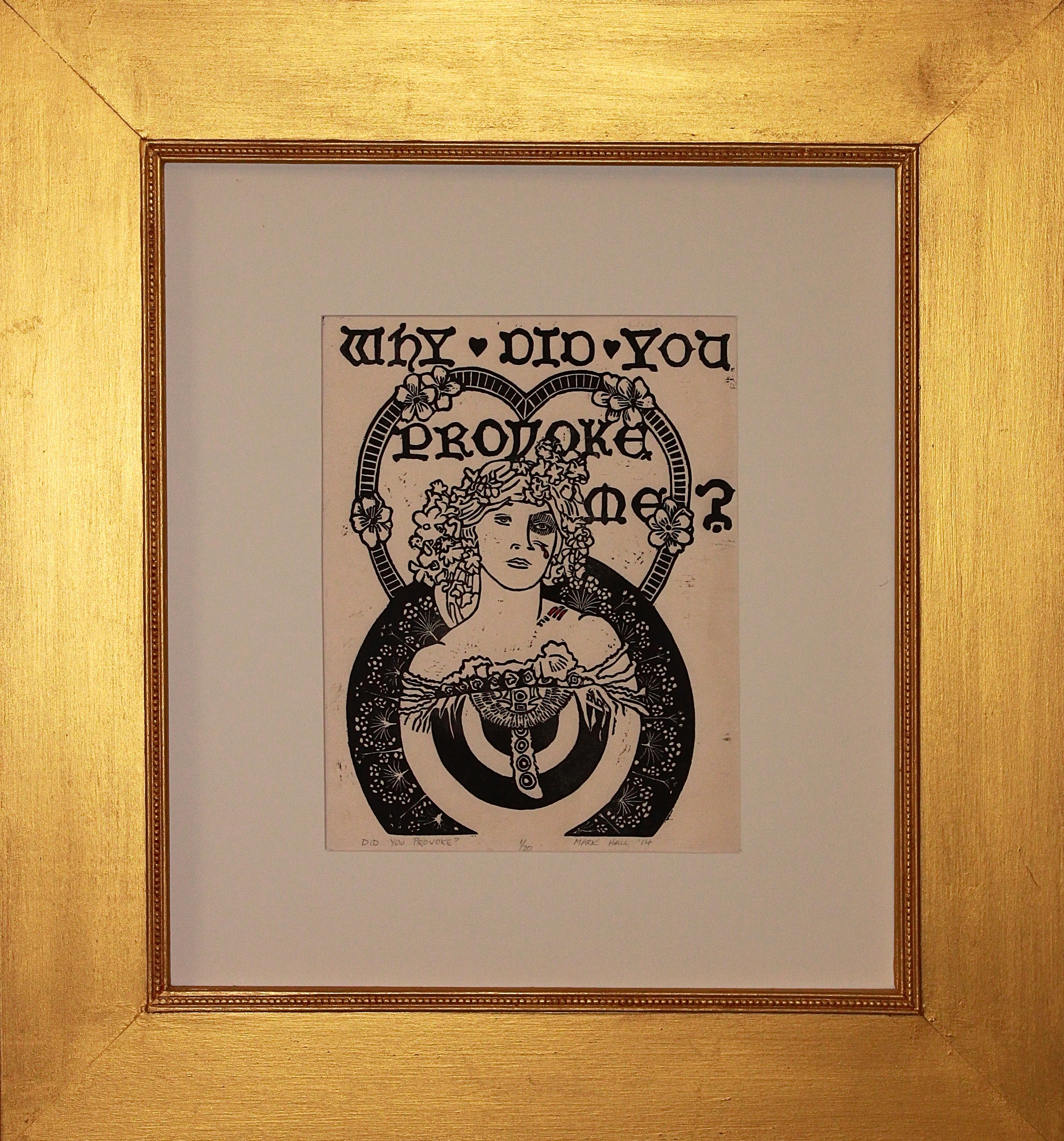 Mark Hall Print, art about domestic violence, arts for activism.