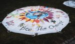 Art piece with Bee The Change on it