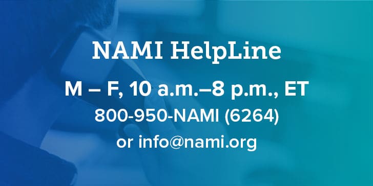NAMI Helpline 800-951-6264