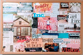 Vision Board Example. Vow to create a vision of your ideal life.