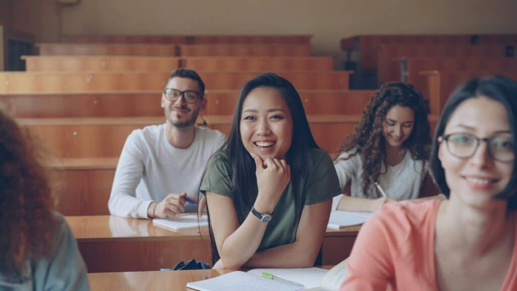 A group of activists in a classroom learning activism lesson plans.